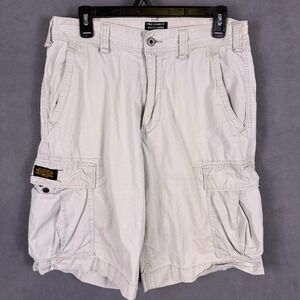 Vintage Polo Jeans CO. Mens 32 Beige Military Surplus Cargo Shorts Read!